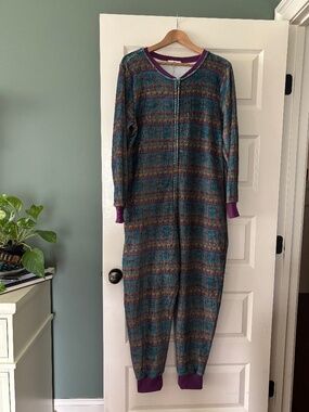 Natural Life Fleece Cozy Onesie/Jumpsuit Lounge Pajamas - Medium